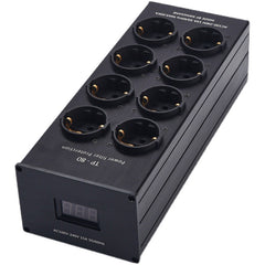 Presa con filtro di corrente con soppressione del rumore, protezione da sovraccarico, indicatore di tensione e amplificatore audio, presa europea
