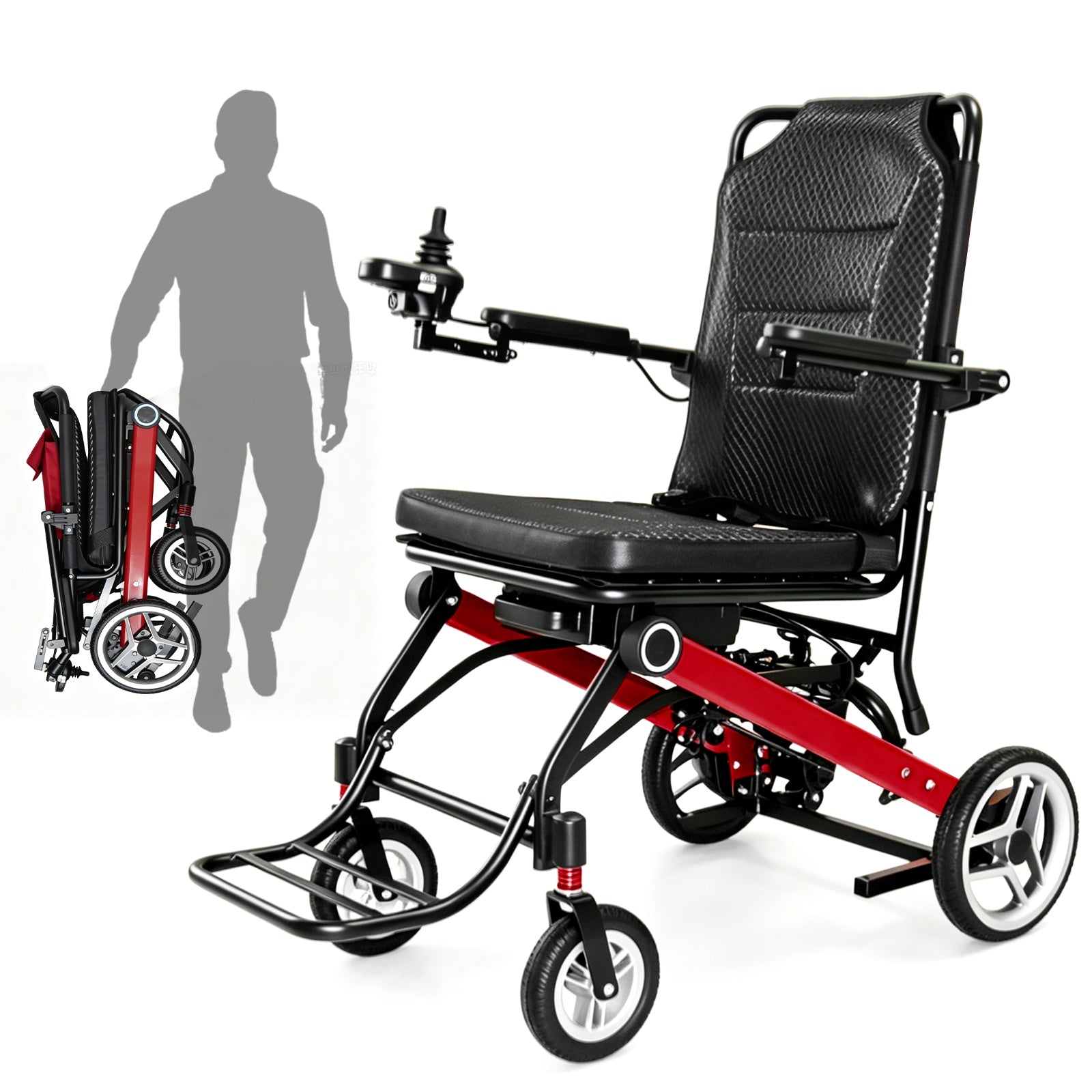 NOEIFEVO S500-7 Elektrische rolstoel - 13kg, joystick, 400W motor, afneembare lithiumbatterij, elektromagnetische rem, draagvermogen 100kg, voor reizen & dagelijks gebruik