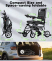 Elektrorollstuhl – 13.6kg,400W Motor, abnehmbarer Lithium-Akku, elektromagnetische Bremse, 100kg Tragkraft,Leicht Rollstuhl Elektrisch Faltbar ideal für Reisen & Alltag