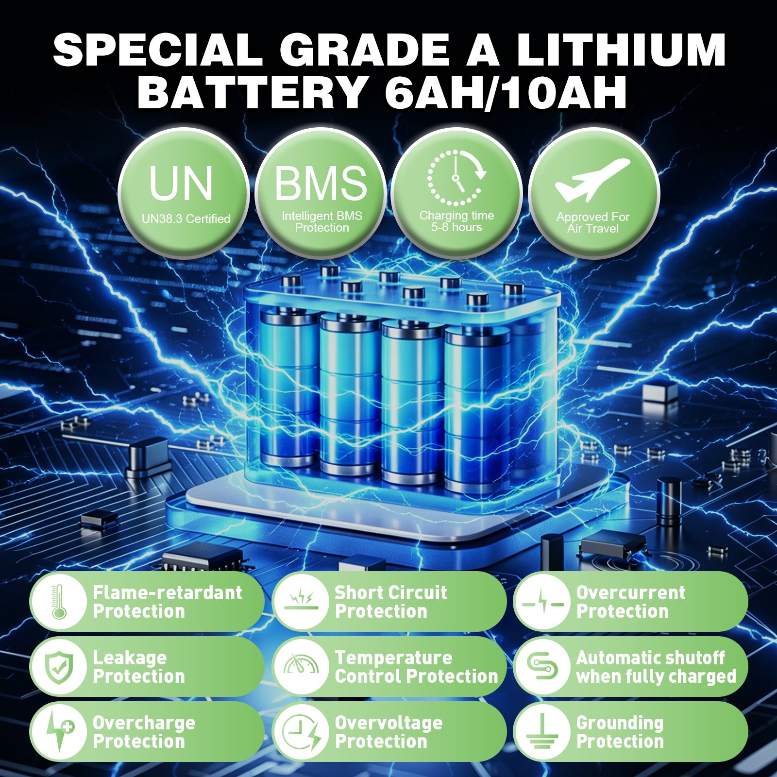 Elektrorollstuhl – 13.6kg,400W Motor, abnehmbarer Lithium-Akku, elektromagnetische Bremse, 100kg Tragkraft,Leicht Rollstuhl Elektrisch Faltbar ideal für Reisen & Alltag