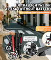 NOEIFEVO S500-7 Elektrische rolstoel - 13kg, joystick, 400W motor, afneembare lithiumbatterij, elektromagnetische rem, draagvermogen 100kg, voor reizen & dagelijks gebruik