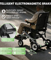 Elektrorollstuhl – 13.6kg,400W Motor, abnehmbarer Lithium-Akku, elektromagnetische Bremse, 100kg Tragkraft,Leicht Rollstuhl Elektrisch Faltbar ideal für Reisen & Alltag