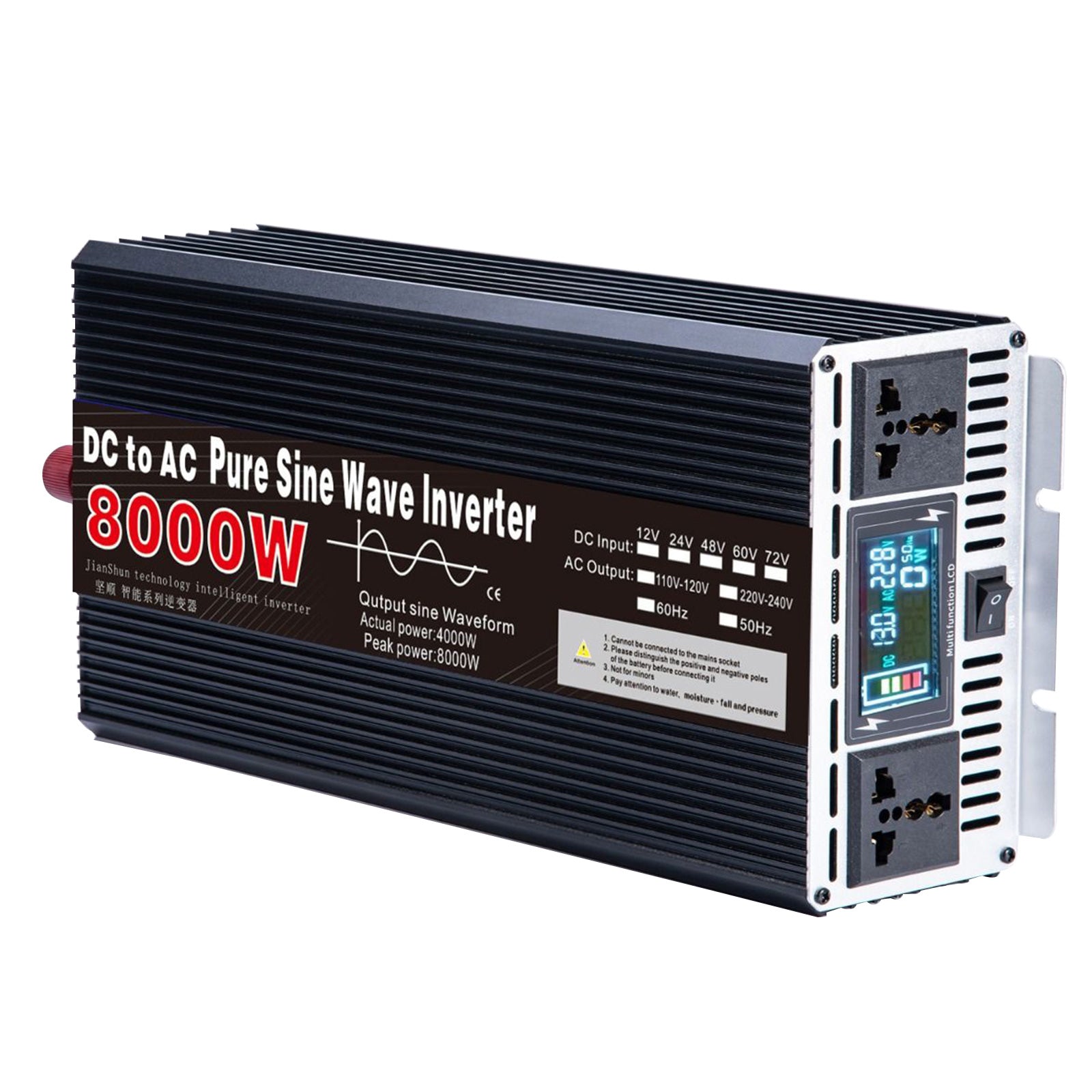 zuivere sinusgolfomvormer DC 12V naar AC110V 220V 3000W 4000W 5000W 6000W 8000W spanning Converter Power Converter zonne-omvormer